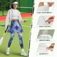 thumbnail image 6 of COEQINE Ruffle Pleated Tennis Skirted Legging with Pockets Starry Sky Pattern Elastic Yoga Skirts with Leggings for Women Breathable High Waist Golf Pickleball Leggings, 2XL, 6 of 7