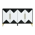 thumbnail image 3 of Contemporary Storage Sideboard With Triangular Pattern - Spacious & Versatile Four-door Cabinet Contrast Colors Space Stylish, 3 of 6