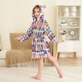 thumbnail image 4 of FORMRS Niños Bathrobe Unisex Hooded Robe Soft Plush Pajamas Sleepwear, Size 7-9T, Blue Jam Jars, 4 of 7