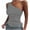 Gray, variant on Lindreshi Tank Tops for Women Women Girls Solid Skew Collar Sleeveless Bandage Shirt Polluver Blouse Tank Tops