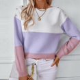 thumbnail image 5 of Nmnitkp Sweaters for Women Warm and Close to Skin Womens Oversized Striped Sweaters Color Block Long Sleeve Crew Neck Sweater Casual Loose Pullover Y2K Knit Top, 5 of 9