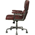 thumbnail image 4 of ACME Larisa Chaise de Bureau Pivotante Réglable en Cuir Capitonné Merlot, 4 of 6