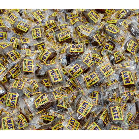 DAD'S ROOT BEER BARRELS Hard Candy 1 lb – Bulk Caramels Bag, Old Fashioned Candies, Original Flavor, Individually Wrapped (50 Pieces)