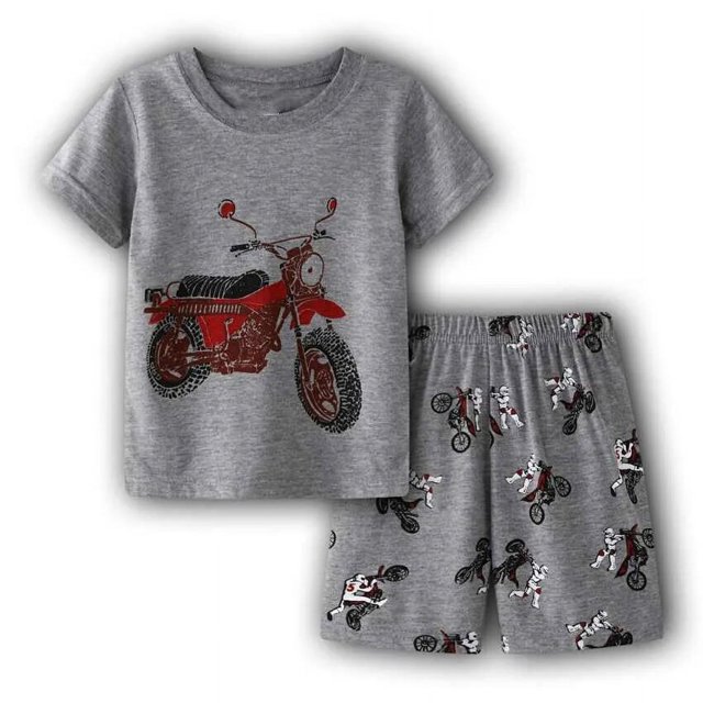 Pijamas de algodón para niños y niñas, ropa de dormir de 2 a 7T con bonito gato, conjunto de ropa interior de manga corta