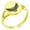 Gold, variant on Stainless Steel Day of the Dead Winged Skull Minimalist Oval Top Polished Statement Signet Ring