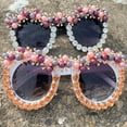thumbnail image 6 of Oversized Vintage Pearl Cat Eye Sunglasses for Women Bling Crystal Rhinestone Sunglasses Cute Ladies Party Glasses, 6 of 6