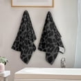 thumbnail image 4 of GZHJMY Black Leopard Hand Towel Set of 2, Highly Absorbent Soft Face Hand Towels for Bathroom, Kitchen, Hotel, Gym and Spa, 14 x 28 Inch, 14 x 28 Inch, 4 of 7