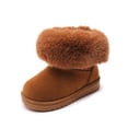 thumbnail image 2 of Miluxas Girls Kids Snow Boots Warm Fleece Lined Slip on Outdoor Winter Shoes Lightweight Comfy Short Boots（Little/Big Kids） Brown 9(23), 2 of 7
