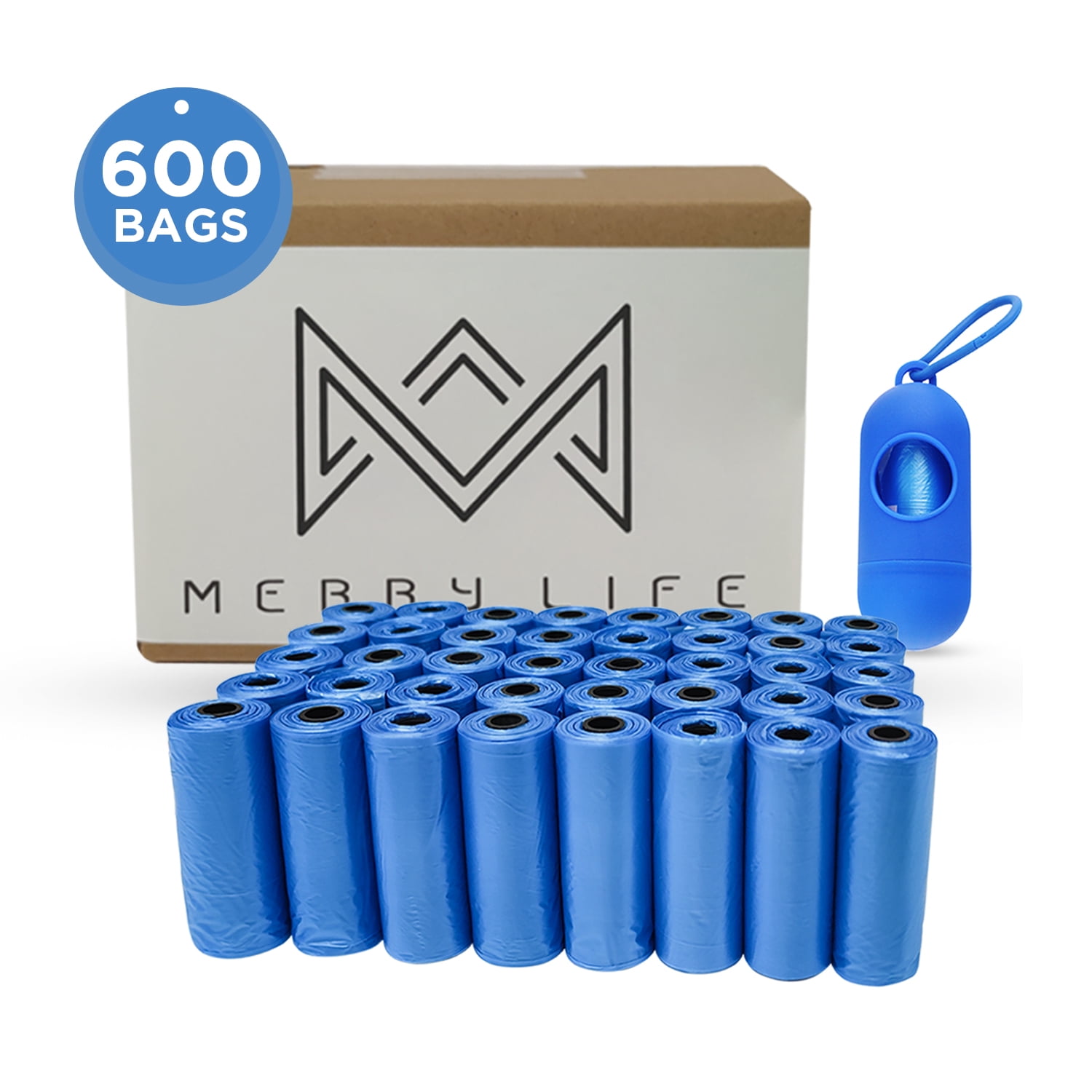 MERRYLIFE Dog Poop Bag With Dispenser 600 Counts 40 Rolls Large