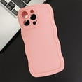 thumbnail image 4 of for iPhone 15 Pro Case, Cute Curly Wave Edge Phone Cover, Soft Liquid Silicone Camera Protection Phone Case with iPhone 15 Pro, Pink, 4 of 14