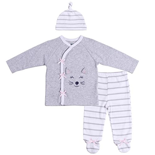 Baby Girls' Clothing Sets Kimono Style Top, Footie Pants and Hat. Size