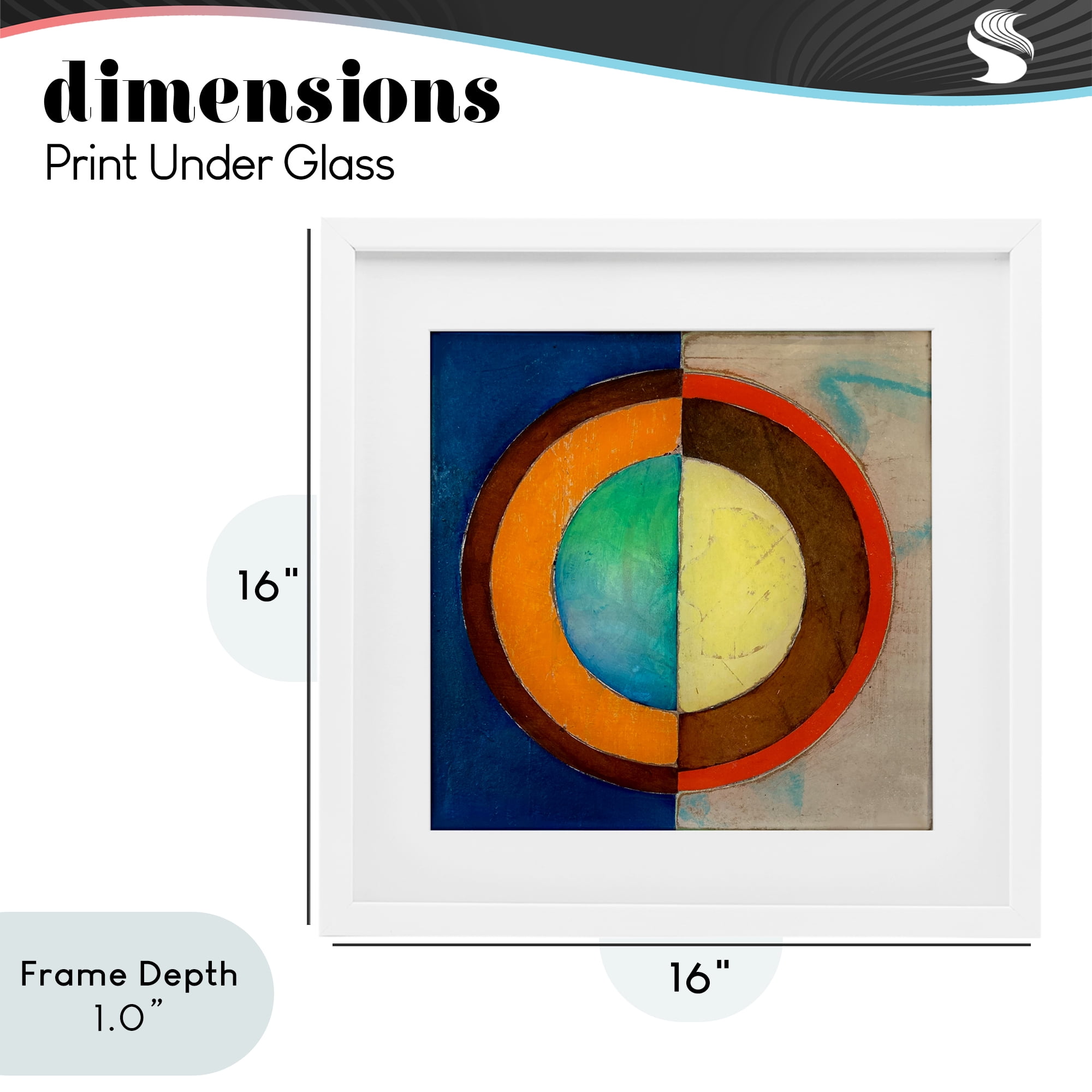 Stupell Industries Bright Vertical Circle Symmetry White Framed Print Under Glass, design by Matthew Finger