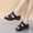 Black, variant on WIZUTIZ Shower Shoes Women Comfortable Womens Sandals Summer Soft EVA Slide Sandals Wedge Sandals Platform Heels Slippers Knitted BOHO Beach Slide Sandals Indoor Non-Slip Slippers Christmas Gifts