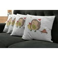 thumbnail image 2 of Ambesonne Hedgehog Throw Pillow Cover 4 Pack, Cartoon Bird and Tree, 24", Multicolor, 2 of 6
