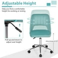 thumbnail image 6 of Gymax Velvet Accent Office Chair Adjustable Swivel Vanity Task Chair Green, 6 of 10