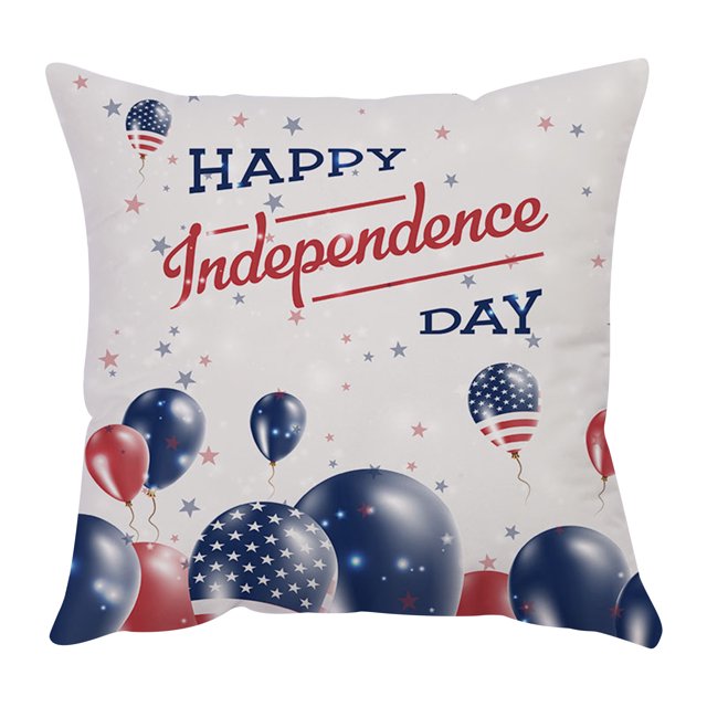 Funda de almohada Día de la Independencia Estilo de dibujos animados Funda de almohada de impresión digital de lino Wmkox8yii HFSH3423