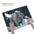 thumbnail image 2 of 1000-Piece Wooden Jigsaw Puzzle for Adults - White Tiger Winter Snow , Interlocking Pieces with Guide Letters, Holiday Gift & Home Decor, 2 of 7