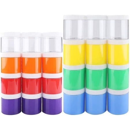 Slime Containers 24 Pack Empty Slime Storage Jars 6 OZ. & 8 OZ. Clear ...