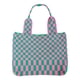 thumbnail image 1 of Bolso de hombro de punto con diseño de cuadros elegante e informal para mujer y niña, bolso de mano para libros Rosa verde, 1 of 8