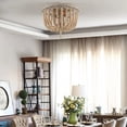 thumbnail image 5 of Bohemian Natural Wood Beaded Chandelier, 5 of 5