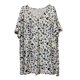thumbnail image 5 of Top de manga de cinco puntos casual de moda suelta con estampado de jersey con cuello en V para mujer Fridja  hj4362, 5 of 6