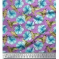 thumbnail image 1 of Soimoi Silk Fabric Hummingbird & Floral Printed Craft Fabric by the Yard 42 Inch Wide, 1 of 3