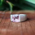 thumbnail image 5 of Pink Rose Quartz Ring, 925 Silver Ring, Band Ring, Statement Ring, Men's Signet Ring, Boho Jewelry, Handmade Jewelry, Square Cut Gemstone**, 5 of 9