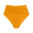 thumbnail image 3 of Zhden Swim Bottoms for Women High Waisted Bikini Bottoms Retro Ruched Swim Bottom Bathing Suit Bottoms（Yellow,S）, 3 of 5