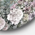 thumbnail image 3 of Designart 'Abstract Retro Flowers By The Sea Side' Vintage Circle Metal Wall Art 11x11 - Disc of 11, 3 of 5