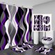 thumbnail image 1 of Juego de cortinas de ducha Nkzply, color morado y negro, 4 unidades, 1 of 8