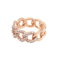 thumbnail image 2 of Pave Set Round Cut Diamond Chain Link Ring Band 18K Rose Gold 1.00Cttw Size 5.75, 2 of 6