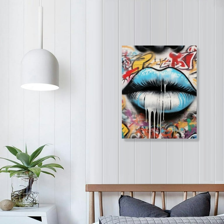 Hand Painted Pop hotsell Art Girl, Wall Decor, Pop Art Wall Art, Canvas Painting, Kiss, Free Shipping, Gift for Him