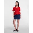 thumbnail image 3 of Scenario Women's and Women's Plus Textured Tie Front Top, Sizes XS-4X, 3 of 6