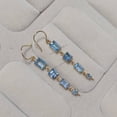thumbnail image 3 of Natural Swiss Blue Topaz Earrings, 14K Solid Yellow Gold Swiss Blue Topaz Earrings, December Birthstone Earrings, Anniversary Present, 3 of 10