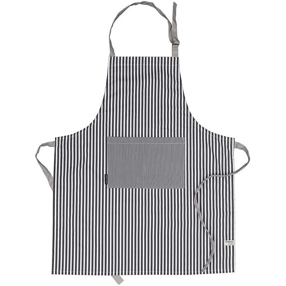 AMOUR INFINI Aprons for Women Adjustable Strap with Waist Ties Aprons for Baking, Cooking, Gardening Cotton Washable & Reusable Apron (27.5 x 33 Inches - Charcoal)