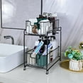 thumbnail image 3 of 2-Tier Under Sink Organizers and Storage, 2 Pack Pull-Out Cabinet Organizer, Stackable Sliding Drawer Shelf for Kitchen,Bathroom, Black, 3 of 8