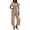 Khaki, variant on Jumpsuits for Women Casual Solid Color Short Sleeved Button Down Wide Leg Cropped Rompers,Blue,L