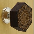 thumbnail image 2 of IBA Indianbeautifulart Brown Engraved Knobs Wooden Cupboard Door Knobs Pull Handle Pack of 10, 2 of 3