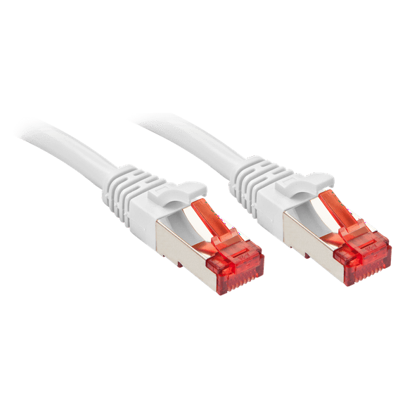 Cat.6 S/FTP cable, white, 0.3m