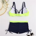 thumbnail image 5 of Swimsuit Women Two Piece Tummy Control Solid Color Bikini Set Push Up Beachwear Tummy Control Padded Swimwears Tankinis Set Plus Size Bathing Suit For Women With Shorts, 5 of 7