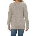 thumbnail image 6 of Sweaters for Women Casual Women'S Winter Casual Solid Color-Neck Long-Sleeved Knitted Loose Sweater Women Sweaters for Winter, 6 of 7