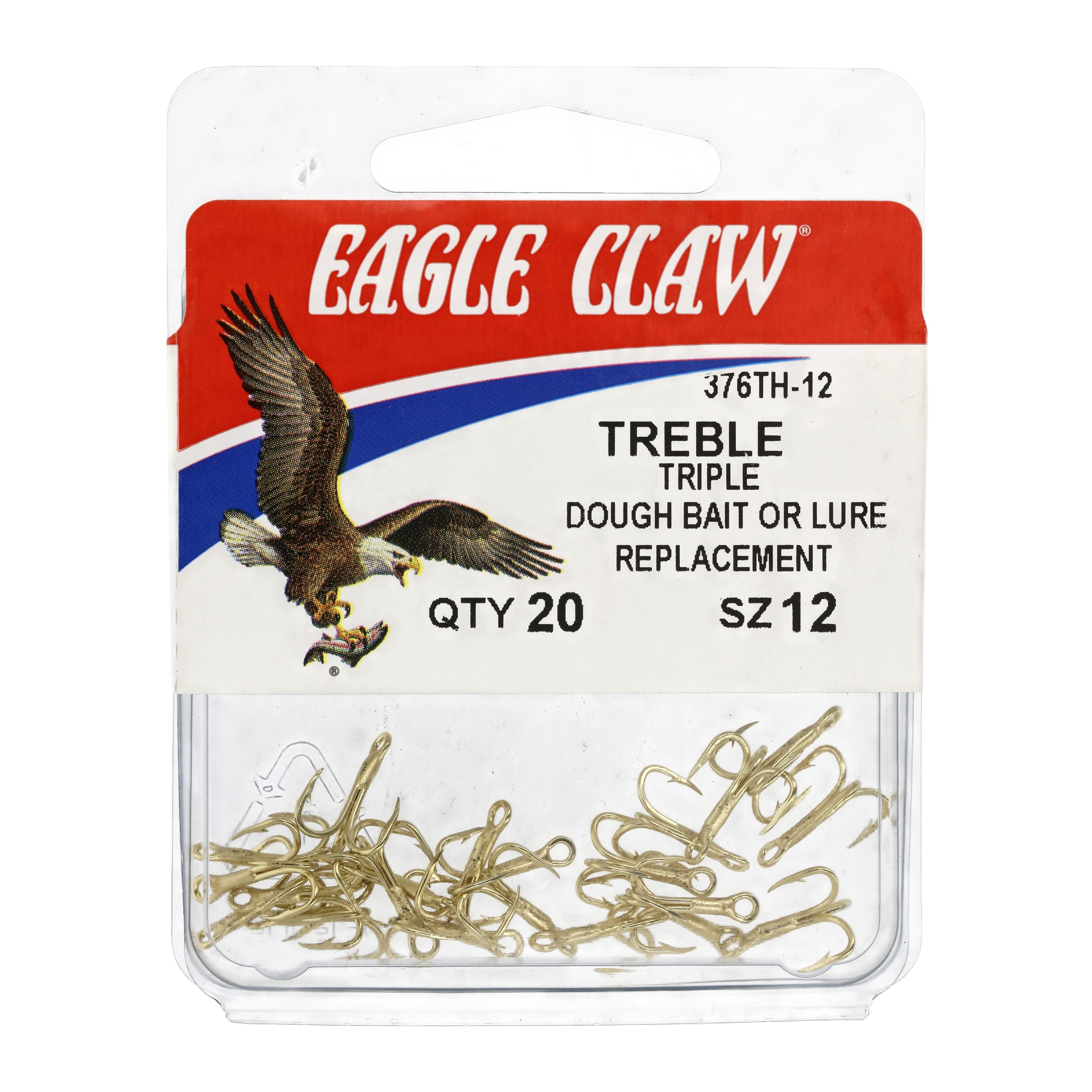 Eagle Claw 2X Treble Regular Shank Curved Point Hook