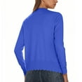 thumbnail image 4 of Ltctricy Women's Cropped Casual Cardigans Soft V Neck Long Sleeve Button down Knitted Shrugs Lightweight Sweater Tops(Blue,XX-Large), 4 of 7