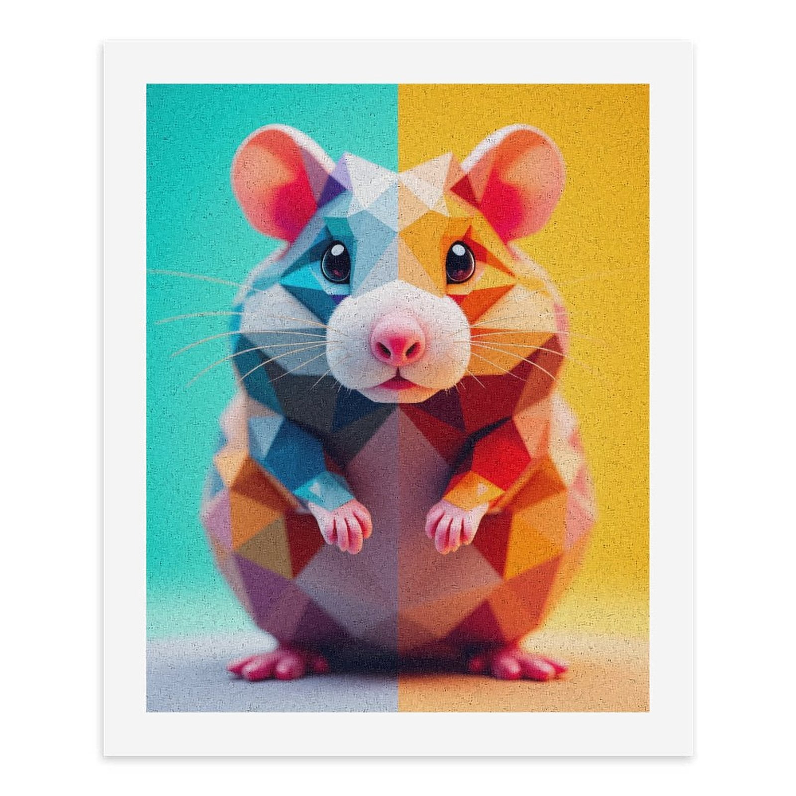 Paint By Numbers Kit for Adults Beginner - DIY Geometric Mouse Art Colorful Abstract Canvas Painting Kits for Adults, Frameless Paint By Number for Adults for Home Wall Decor 16x20 Inch