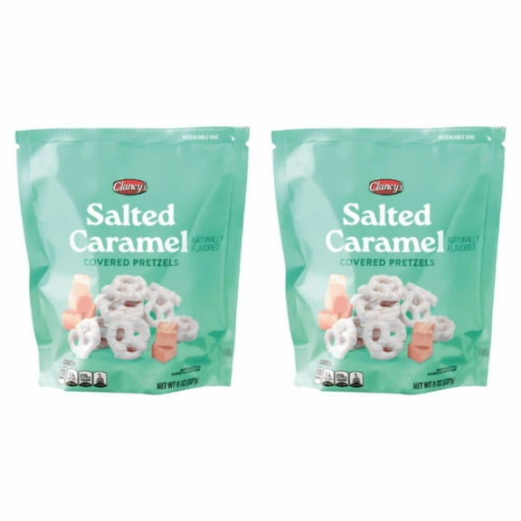 Clancy's Salted Caramel Flavored Covered Pretzels, 8 oz,2 Pack