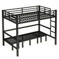 thumbnail image 4 of Deiokin Full over Full Pull-Out Metal Bunk Bed, Convertible Lower Bunk to U-Shaped Sofa, Safety Rails, 4 of 9