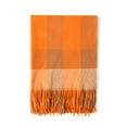 thumbnail image 2 of Prolriy Scarf for Women Autumn and Winter Colorful Plaid Shawl Thickening Warm Fringe Scarf Womens Scarf Orange, 2 of 8