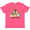 thumbnail image 3 of Inktastic Merry Catmas with Cat Tree and Yellow Star Youth T-Shirt, 3 of 5