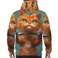 thumbnail image 7 of Picia Strong Kitten Lifting Weights Pattern Casual Men's Hoodie - Lightweight Hooded Sweatshirt with Kangaroo Pocket, Comfortable Pullover for Everyday, Travel-X-Large, 7 of 7
