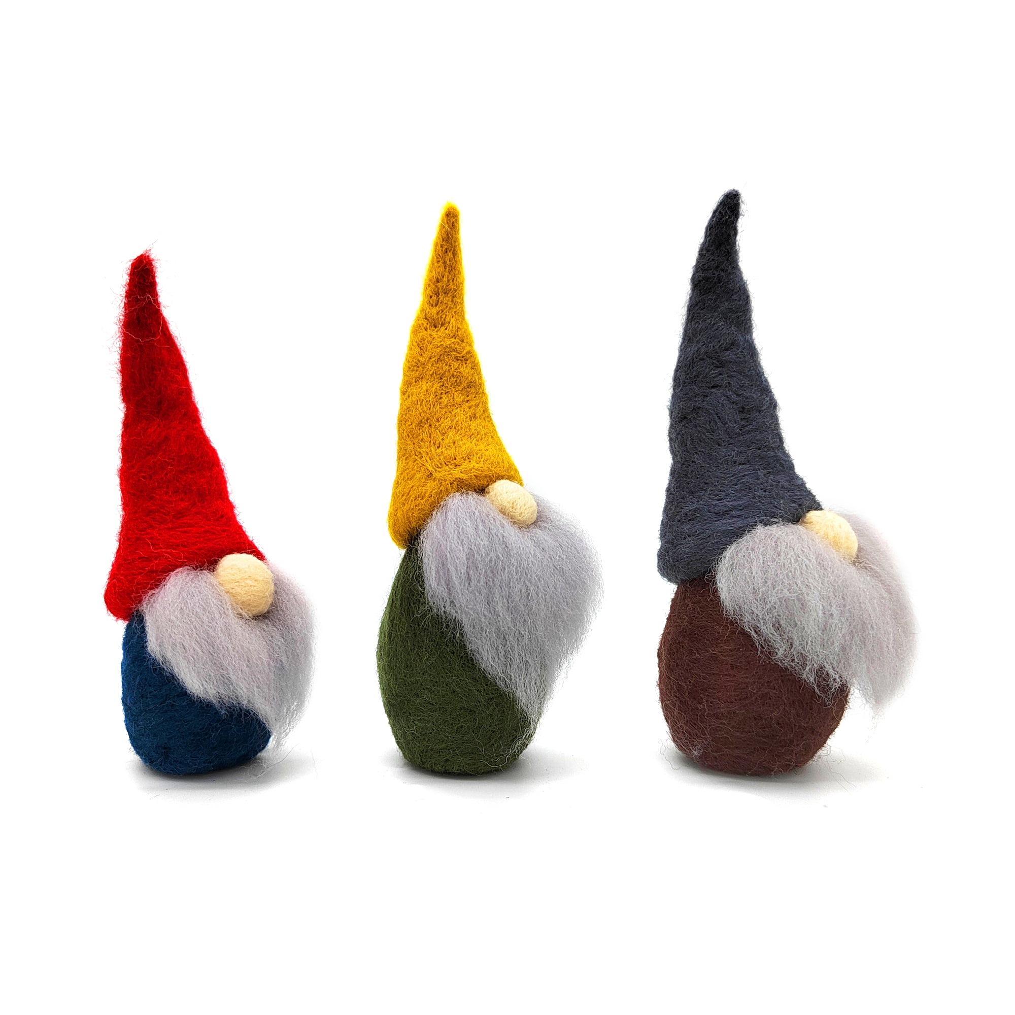 Feltsky 3 Pack Curly Beards Gnomes Needle Felting Kits for Beginners Gift for Mother's Day Birthday